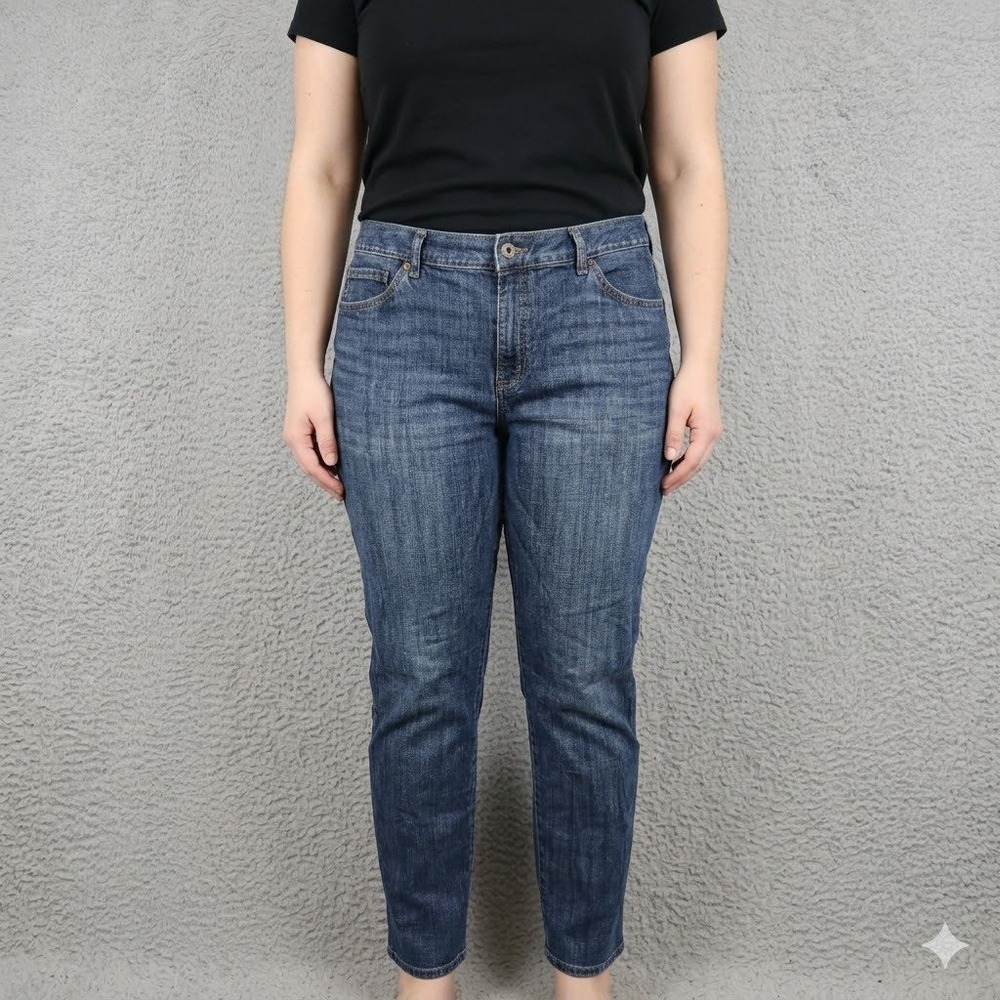 Eddie Bauer Slim Boyfriend Jeans Size 14 Dark Wash Stretch Denim‎ [EUC]